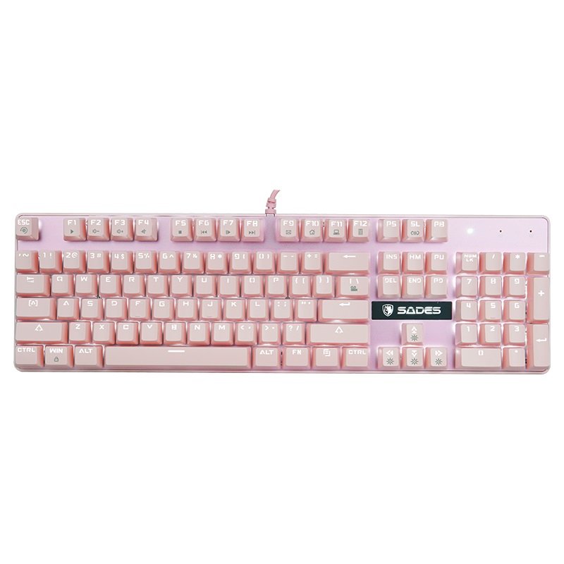 Keyboard Gaming Sades K10 Full Pink Mechanical